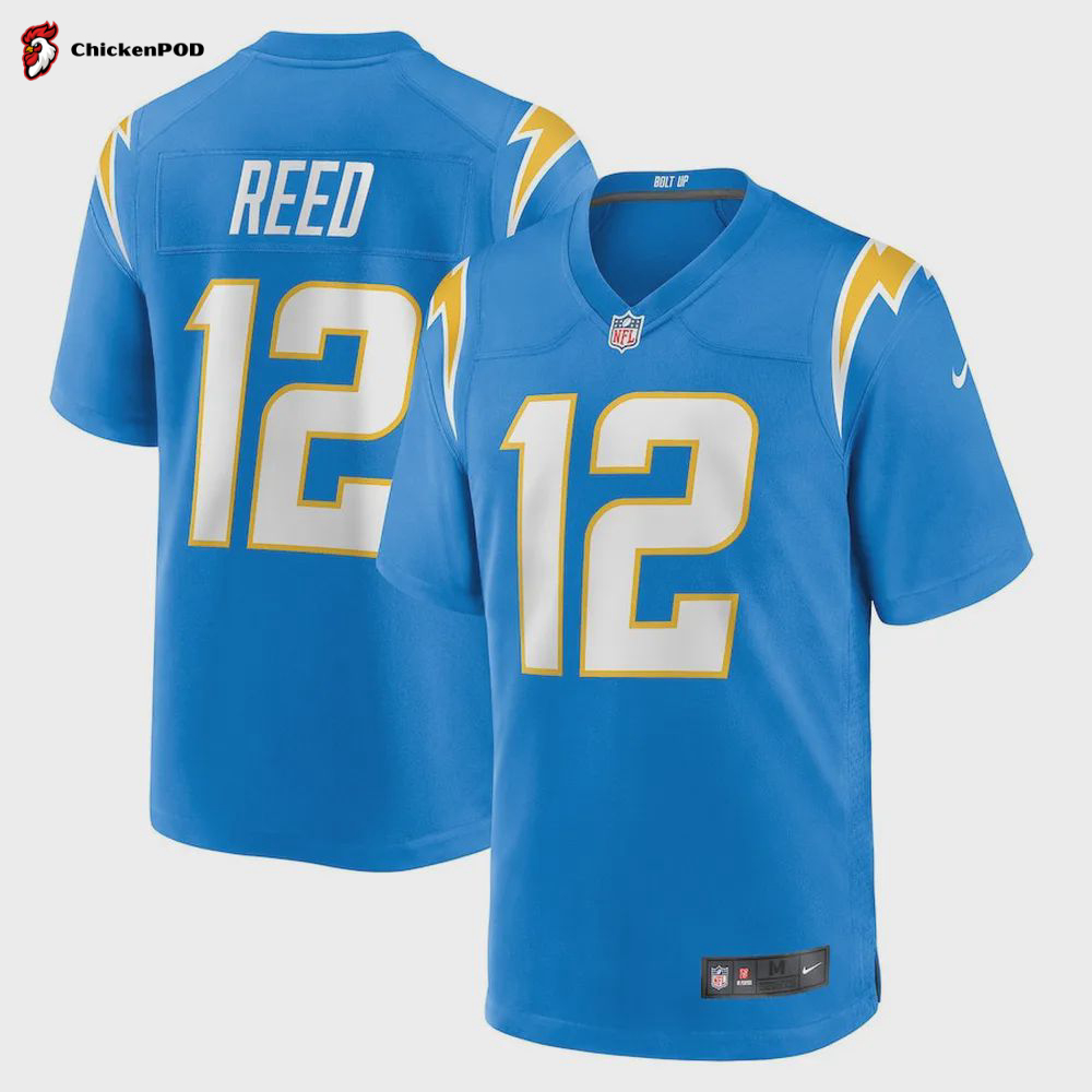 Joe Reed 12 Los Angeles Chargers Game Jersey – Powder Blue