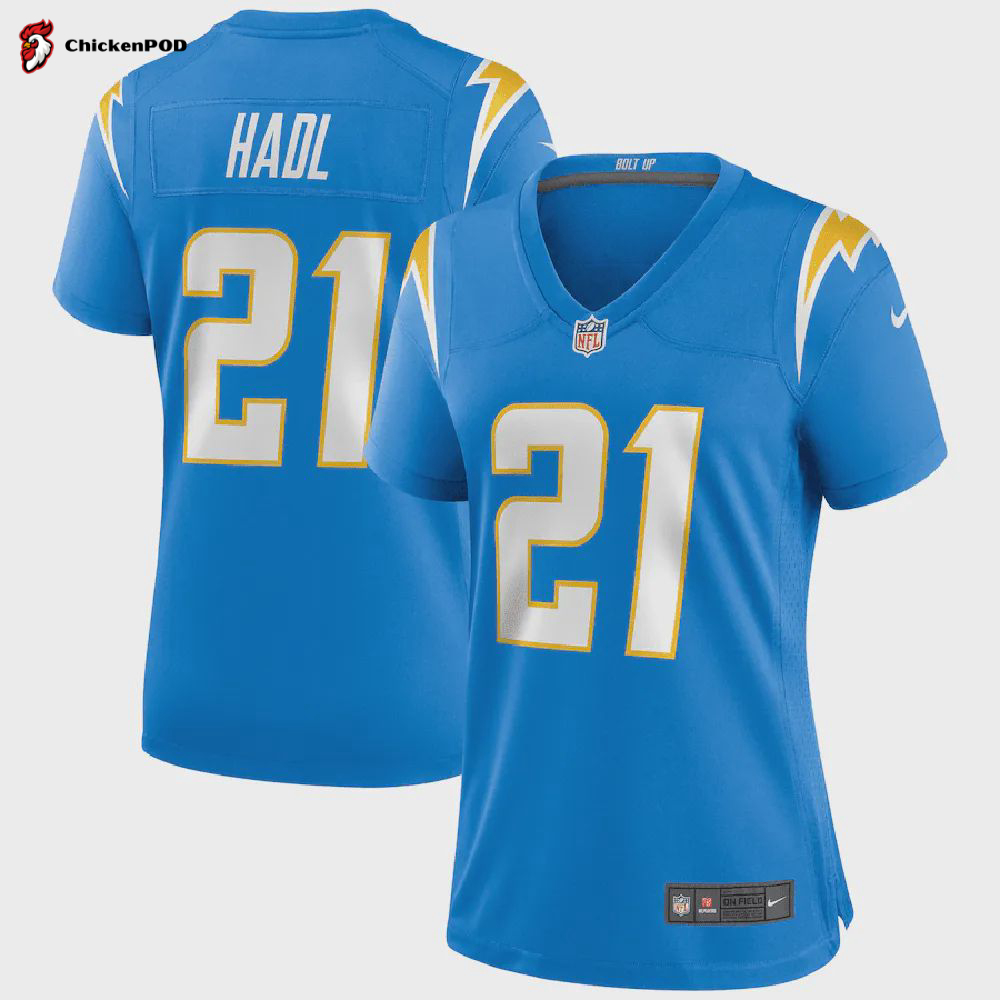 John Hadl 21 Los Angeles Chargers Women’s Game Retired Player Jersey – Powder Blue