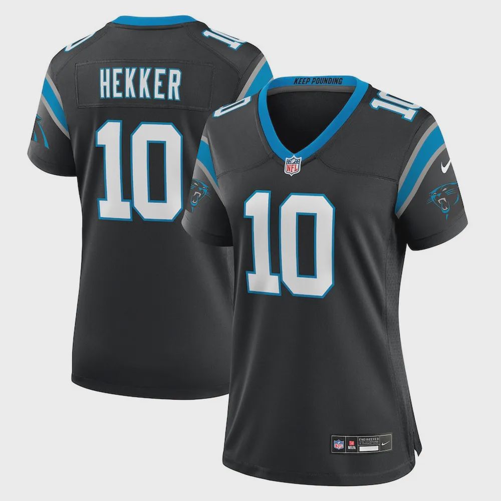 Johnny Hekker 10 Carolina Panthers Women’s Team Game Jersey – Black