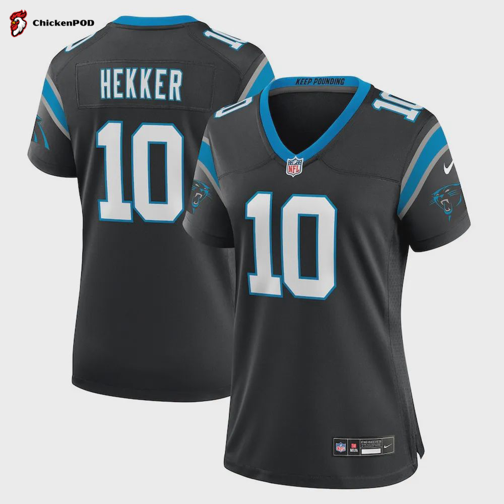 Johnny Hekker 10 Carolina Panthers Women’s Team Game Jersey – Black