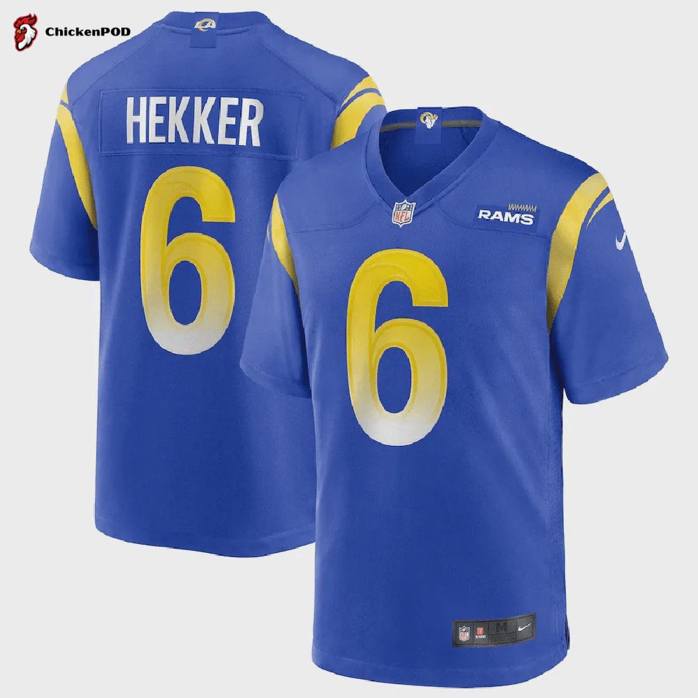 Johnny Hekker 6 Los Angeles Rams Game Jersey – Royal