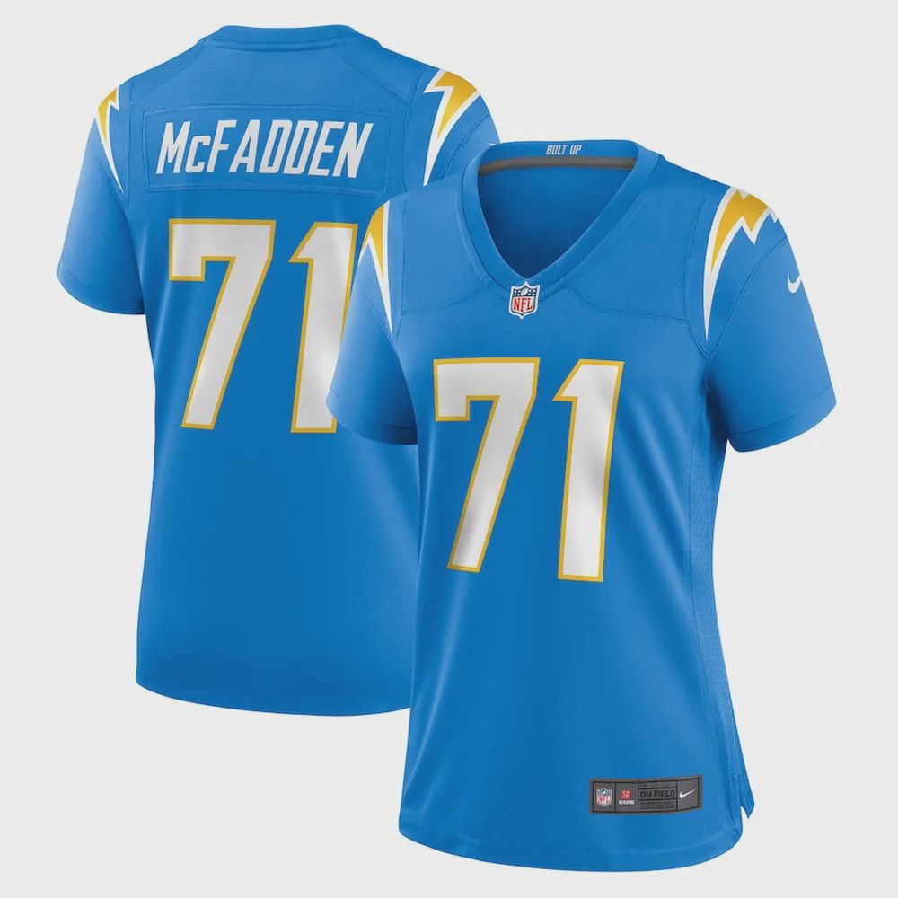 Jordan McFadden 71 Los Angeles Chargers Women’s Game Jersey – Powder Blue