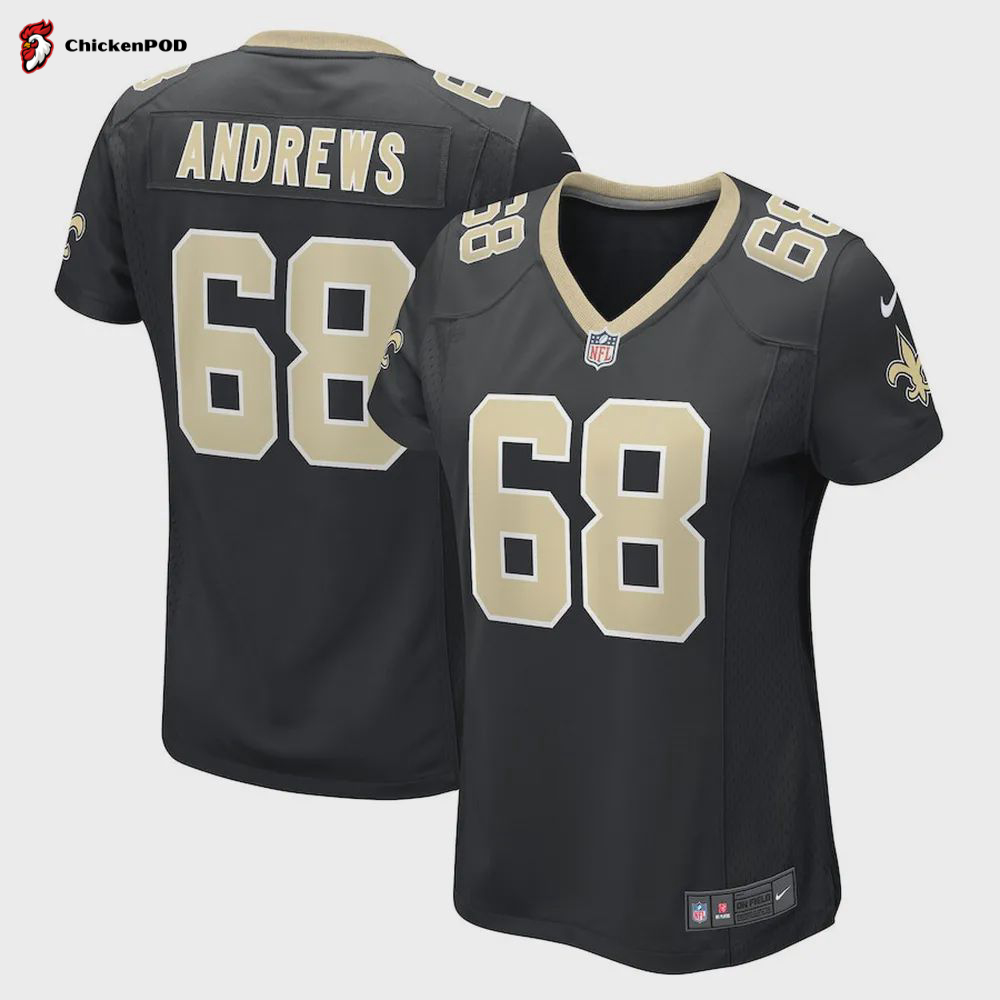 Josh Andrews New Orleans Saints Women’s Game Player Jersey – Black