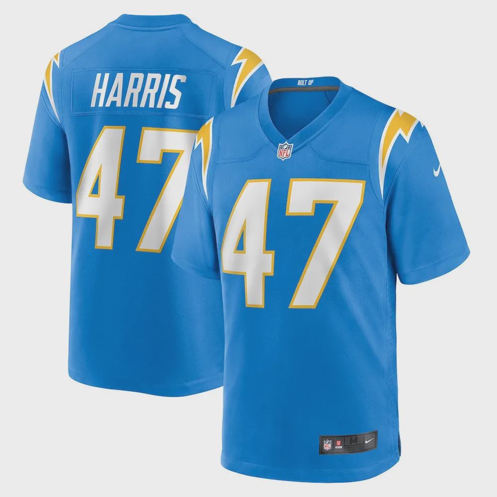 Josh Harris 47 Los Angeles Chargers Game Jersey – Powder Blue