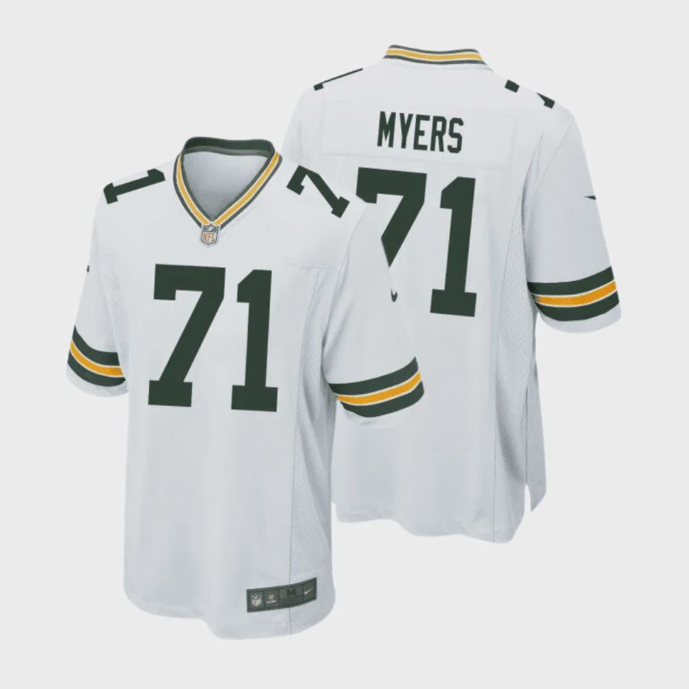 Josh Myers 71 Green Bay Packers Men Away Game Jersey – White