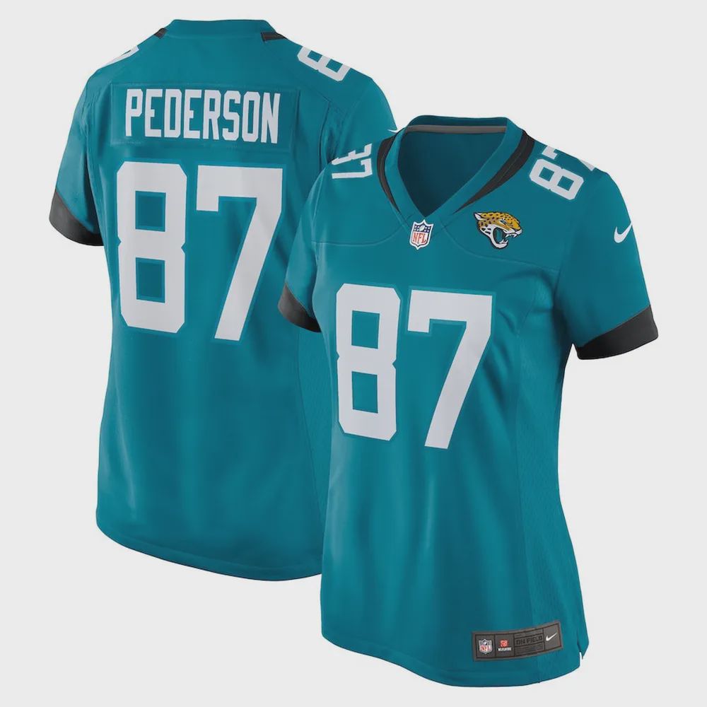 Josh Pederson 87 Jacksonville Jaguars Women’s Team Game Jersey – Teal