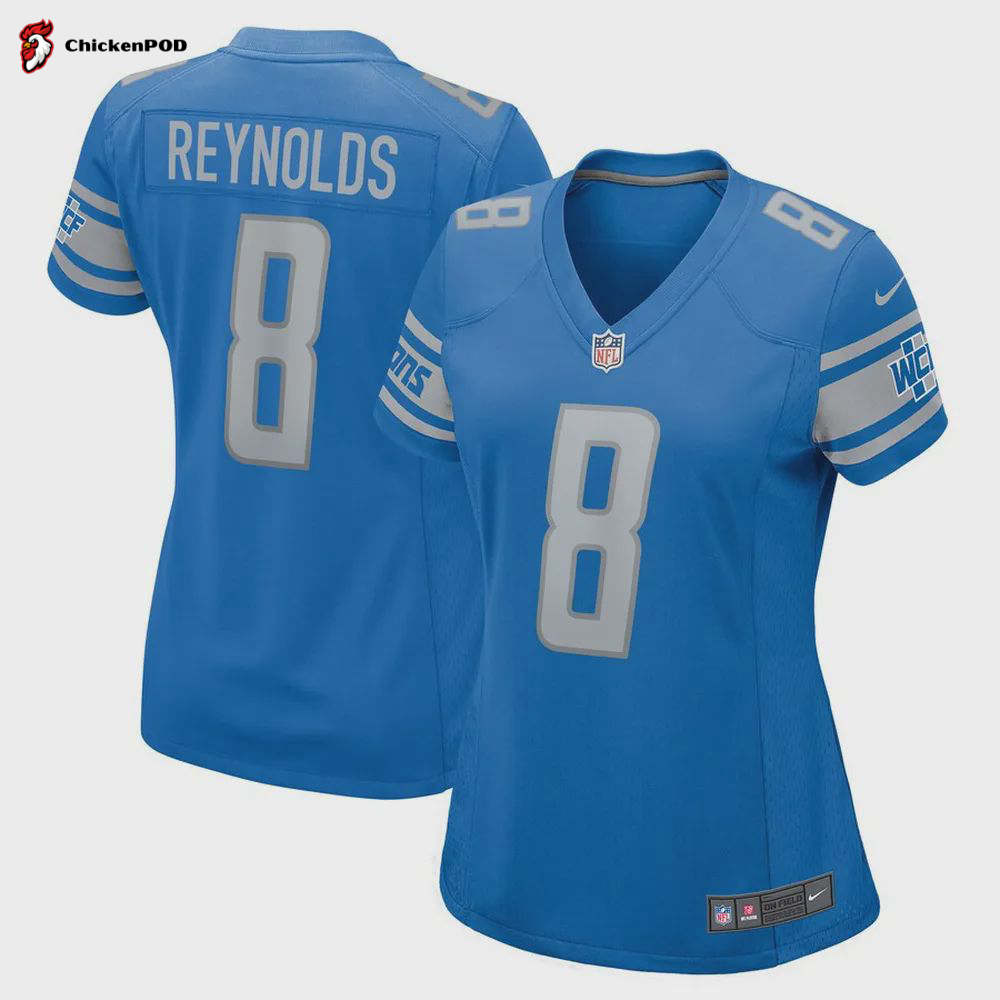 Josh Reynold 8 Detroit Lions Men’s Game Jersey – Blue