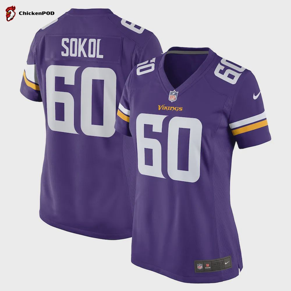 Josh Sokol Minnesota Vikings Home Game Player Jersey – Purple