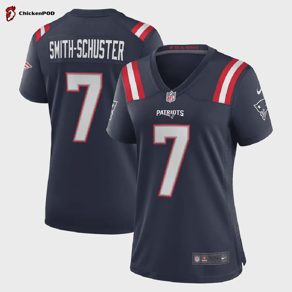 JuJu Smith-Schuster 7 New England Patriots Women’s Game Player Jersey – Navy