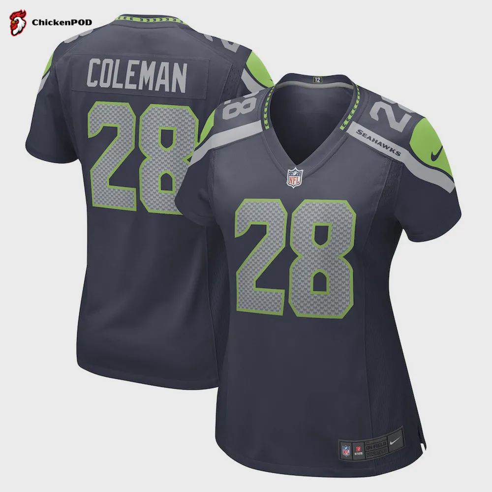 Justin Coleman Seattle Seahawks Women’s Game Player Jersey – College Navy