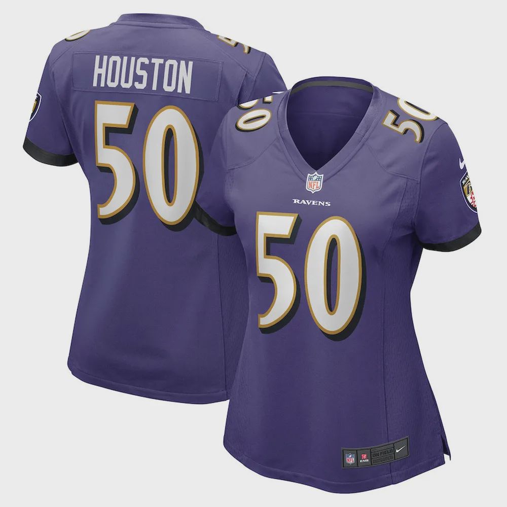 Justin Houston 50 Baltimore Ravens Women’s Game Jersey – Purple