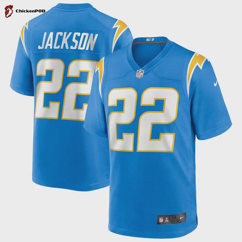 Justin Jackson 22 Los Angeles Chargers Men Game Jersey – Powder Blue