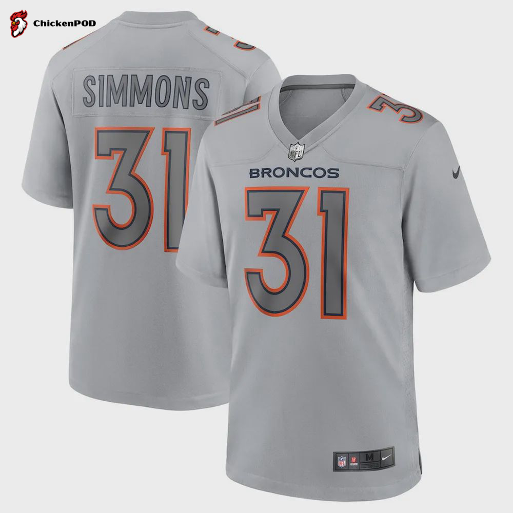 Justin Simmons 31 Denver Broncos Atmosphere Fashion Game Jersey – Gray