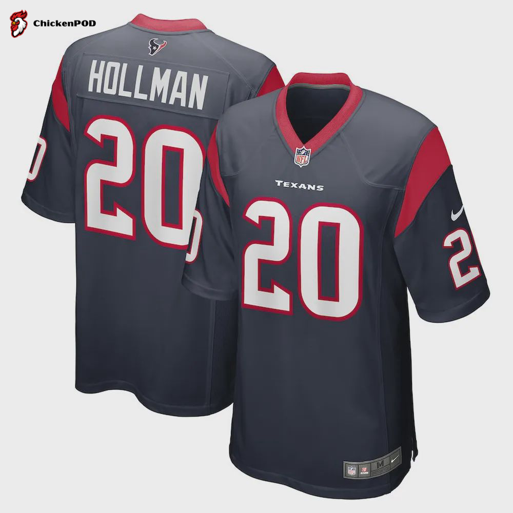 Ka’Dar Hollman 20 Houston Texans Men’s Team Game Jersey – Navy