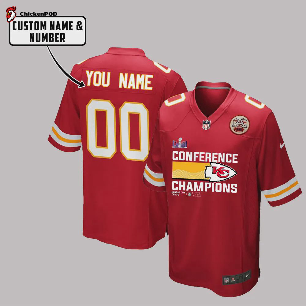 Kansas City Chiefs Champions LVIII Winer Style Game Jersey – Men, Red V40