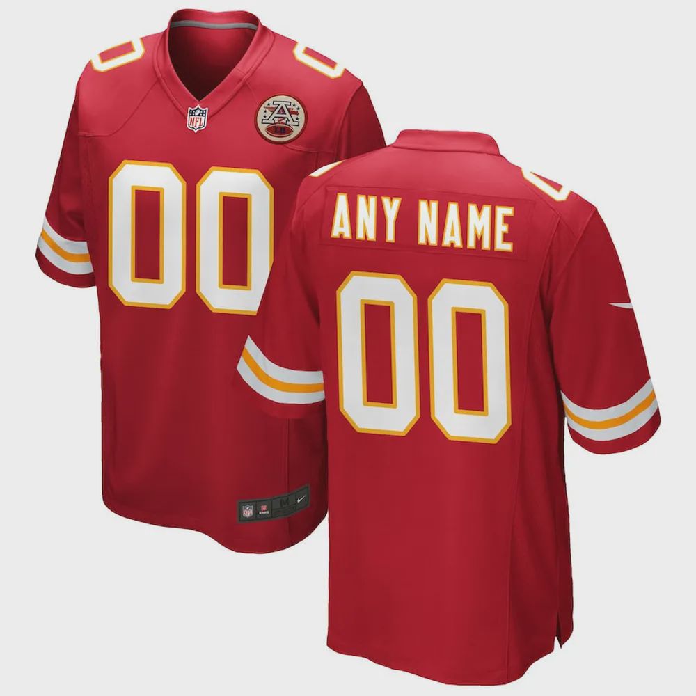 Kansas City Chiefs Custom 00 Game Jersey – Red