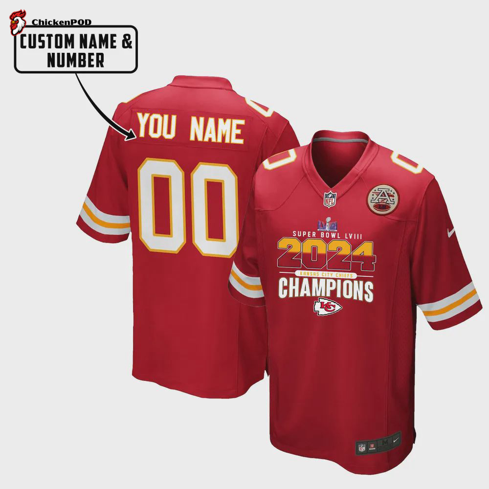 Kansas City Chiefs Super Bowl LVIII Circle Game Jersey – Men, Red V4