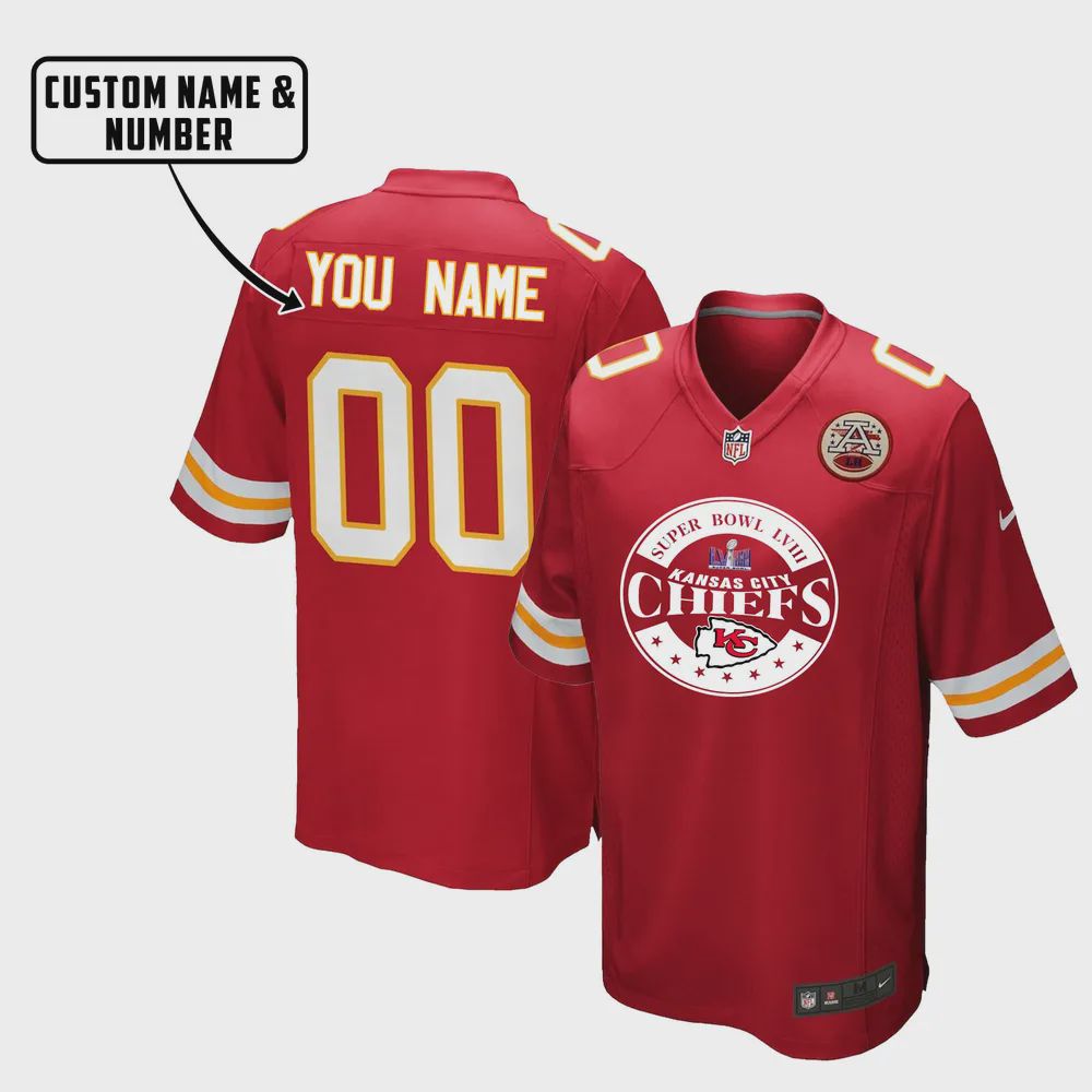 Kansas City Chiefs Super Bowl LVIII Circle Game Jersey – Men, Red V4