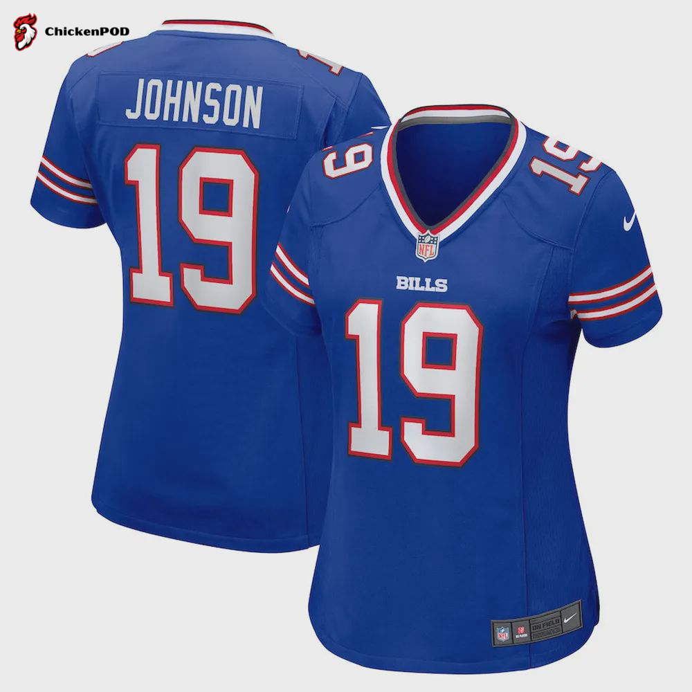 KeeSean Johnson 19 Buffalo Bills Women’s Home Game Player Jersey – Royal