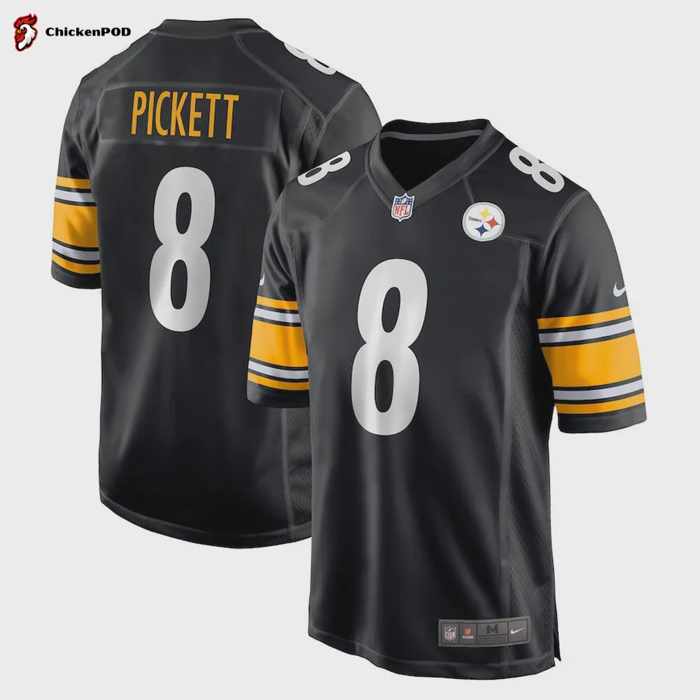 Kenny Pickett 8 Pittsburgh Steelers 2022 Draft First Round Pick Game Player Jersey In Black