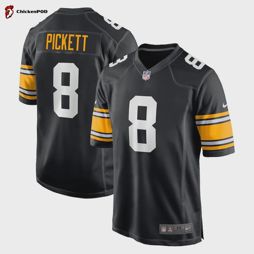 Kenny Pickett 8 Pittsburgh Steelers 2022 Draft First Round Pick Game Jersey In Black