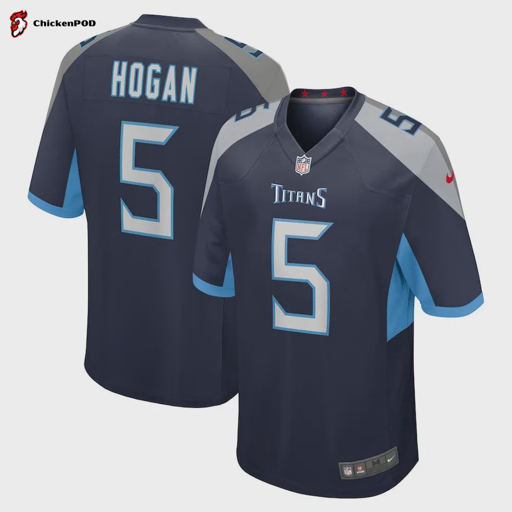 Kevin Hogan 5 Tennessee Titans Home Game Player Jersey – Navy