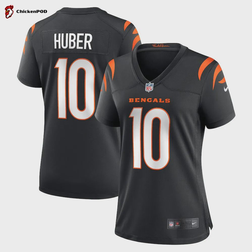 Kevin Huber 10 Cincinnati Bengals Women’s Game Jersey – Black