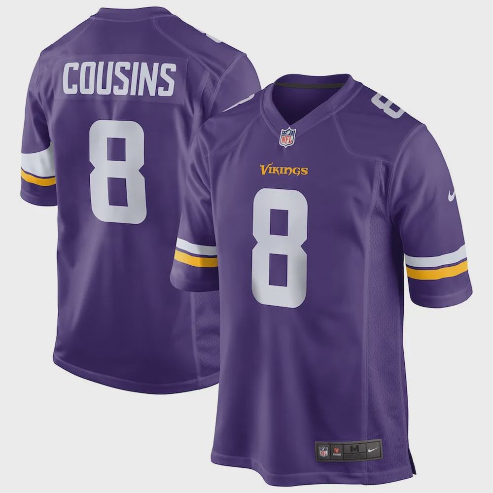 Kirk Cousins 8 Minnesota Vikings Game Jersey – Purple