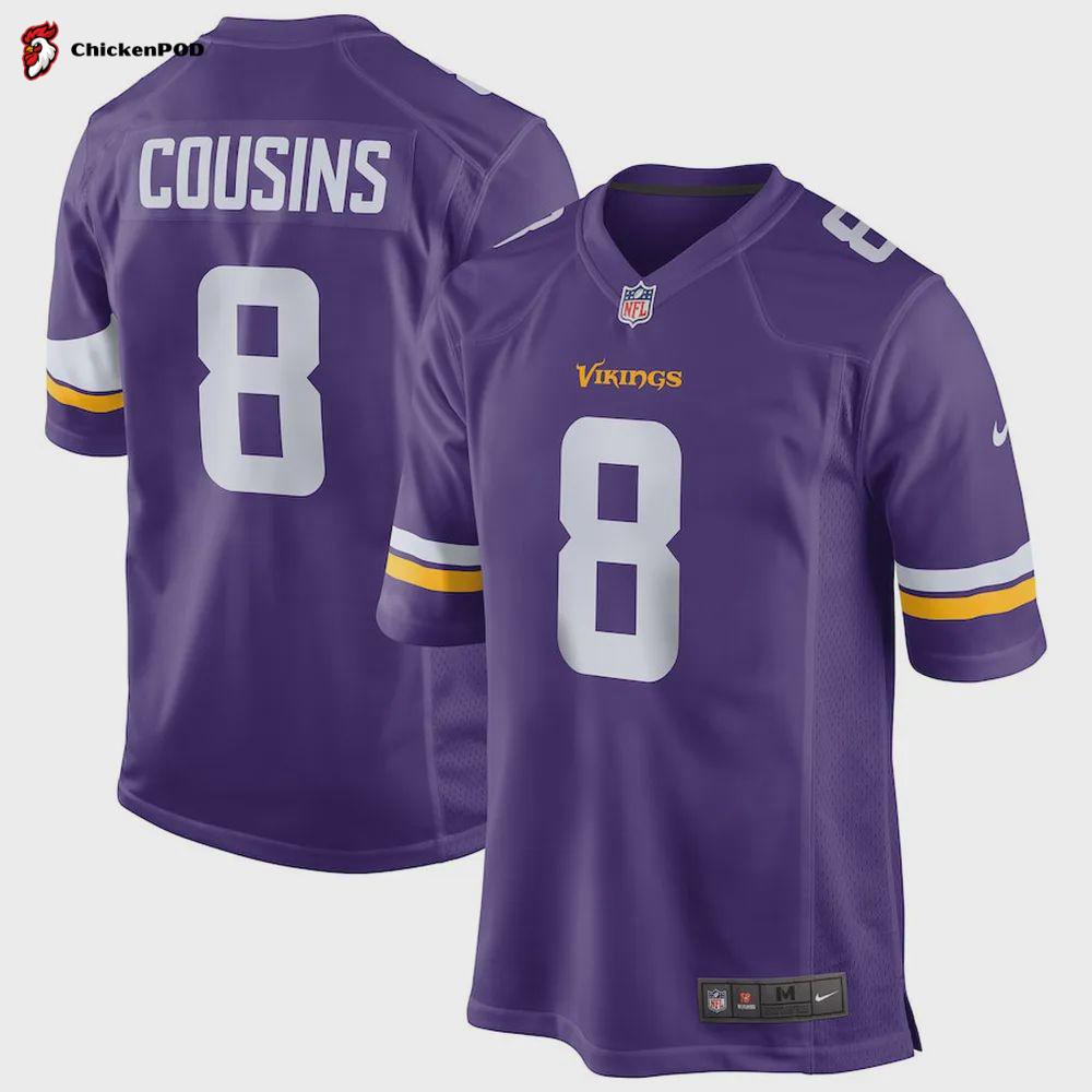 Kirk Cousins 8 Minnesota Vikings Game Jersey – Purple