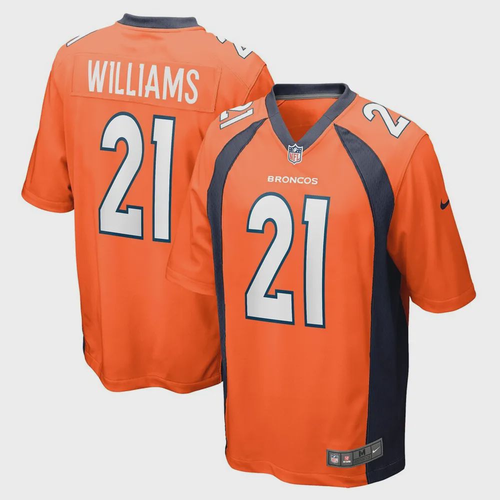 K’Waun Williams 21 Denver Broncos Game Jersey – Orange