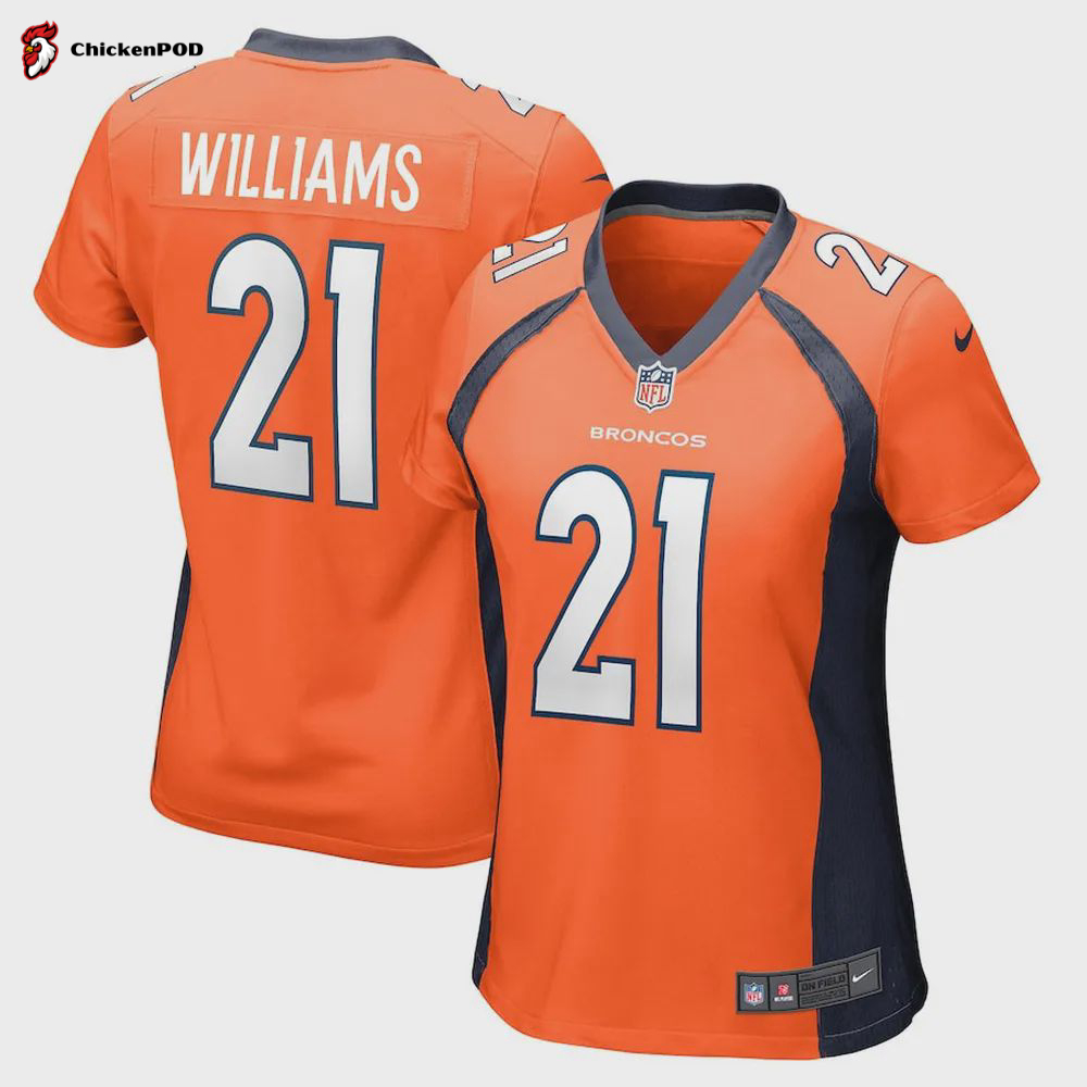 K’Waun Williams 21 Denver Broncos Game Jersey – Orange