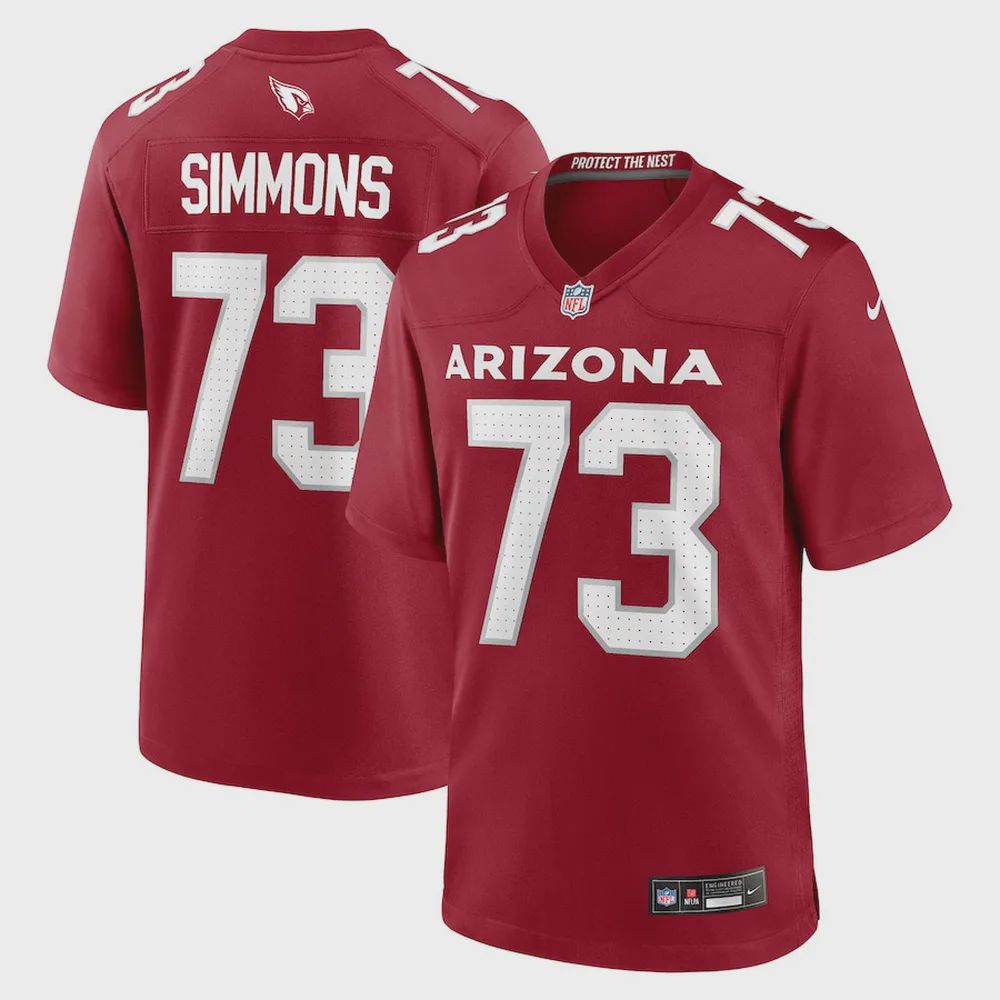 Lachavious Simmons 73 Arizona Cardinals Men Team Game Jersey – Cardinal