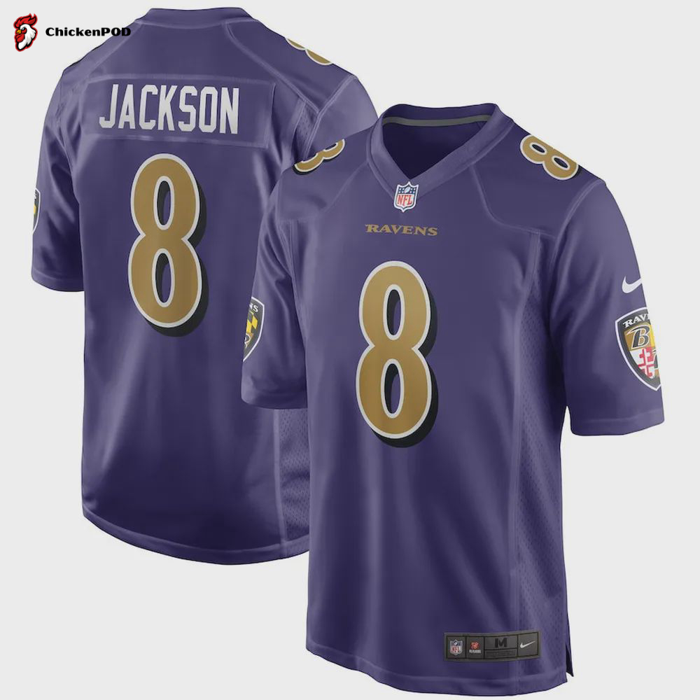 Lamar Jackson 8 Baltimore Ravens Alternate Game Jersey – Purple