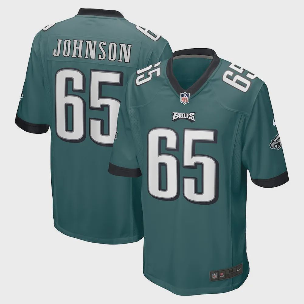 Lane Johnson 65 Philadelphia Eagles Game Jersey – Midnight Green