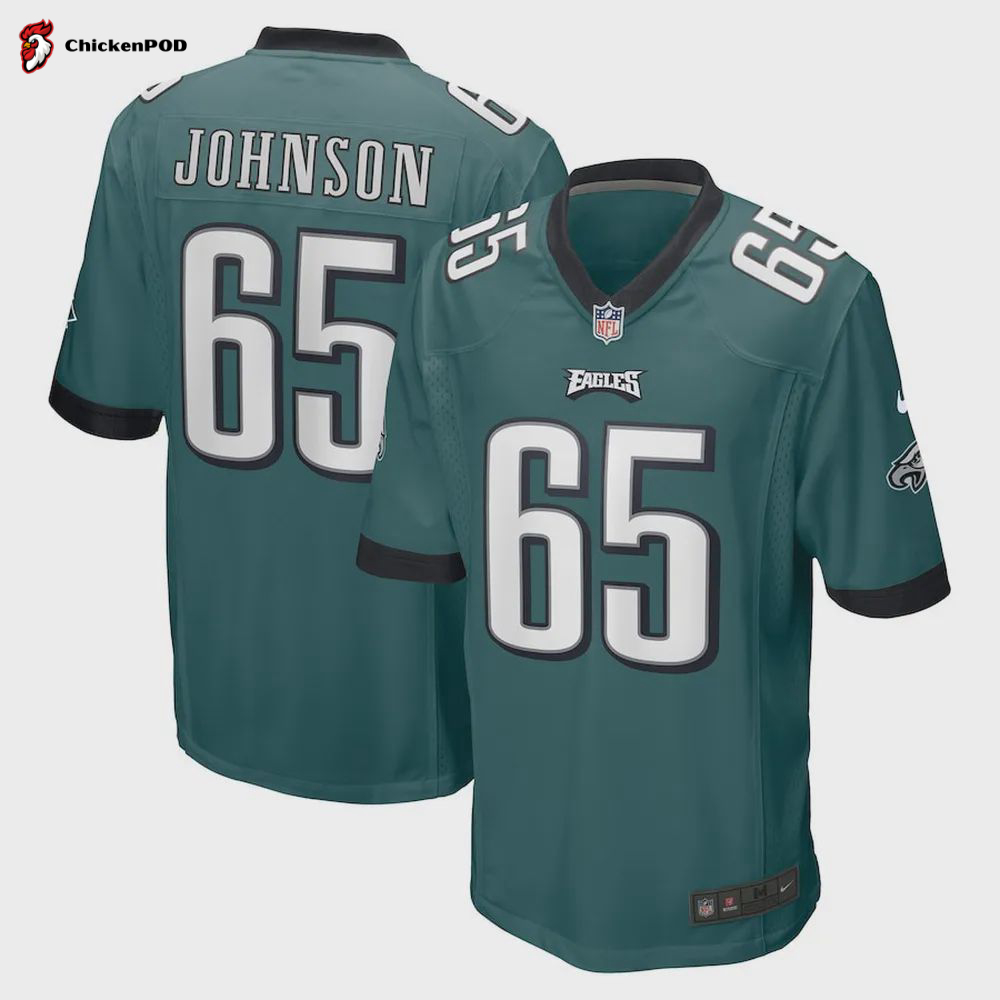 Lane Johnson 65 Philadelphia Eagles Game Jersey – Midnight Green