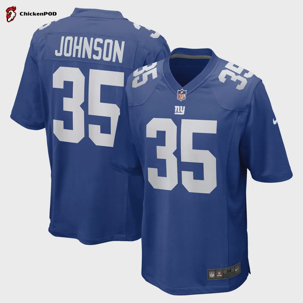 Leonard Johnson 35 New York Giants Women’s Game Jersey – Royal