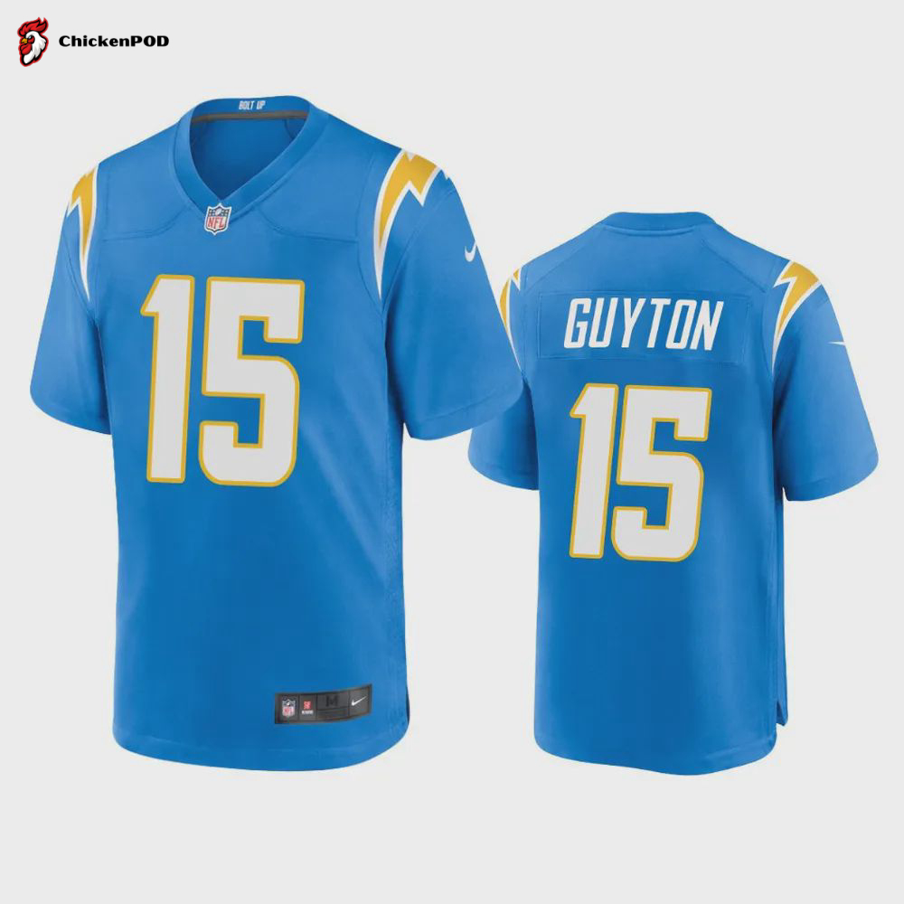 Los Angeles Chargers Jalen Guyton 15 Powder Blue Game Jersey