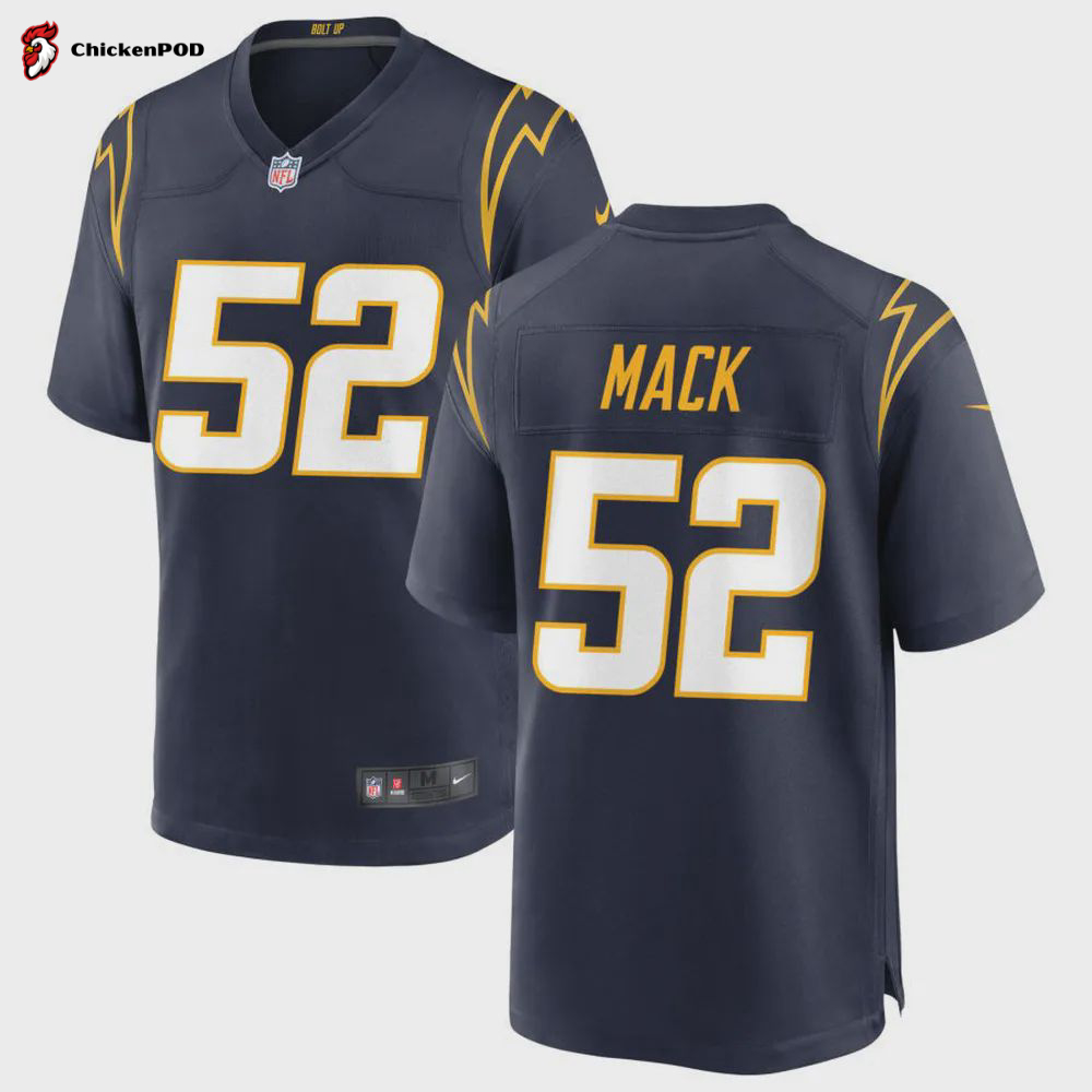 Los Angeles Chargers Khalil Mack 52 Alternate Game Jersey – Navy Jersey