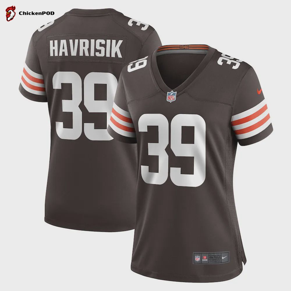 Lucas Havrisik 39 Cleveland Browns Women Team Game Jersey – Brown