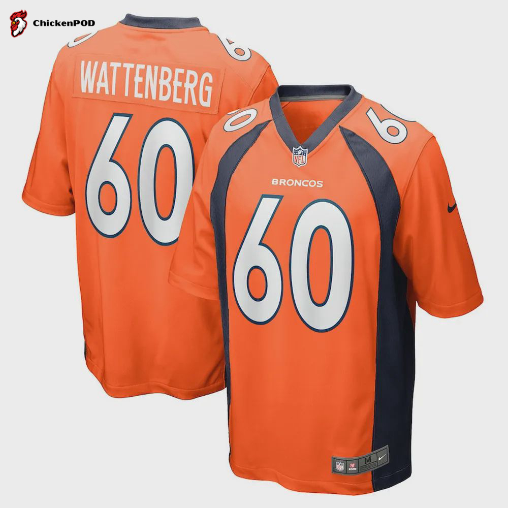 Luke Wattenberg Denver Broncos Game Player Jersey – Orange