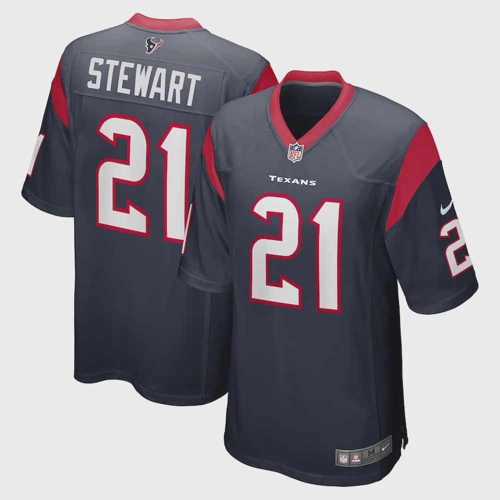 M. Stewart 21 Houston Texans Men’s Game Jersey – Navy