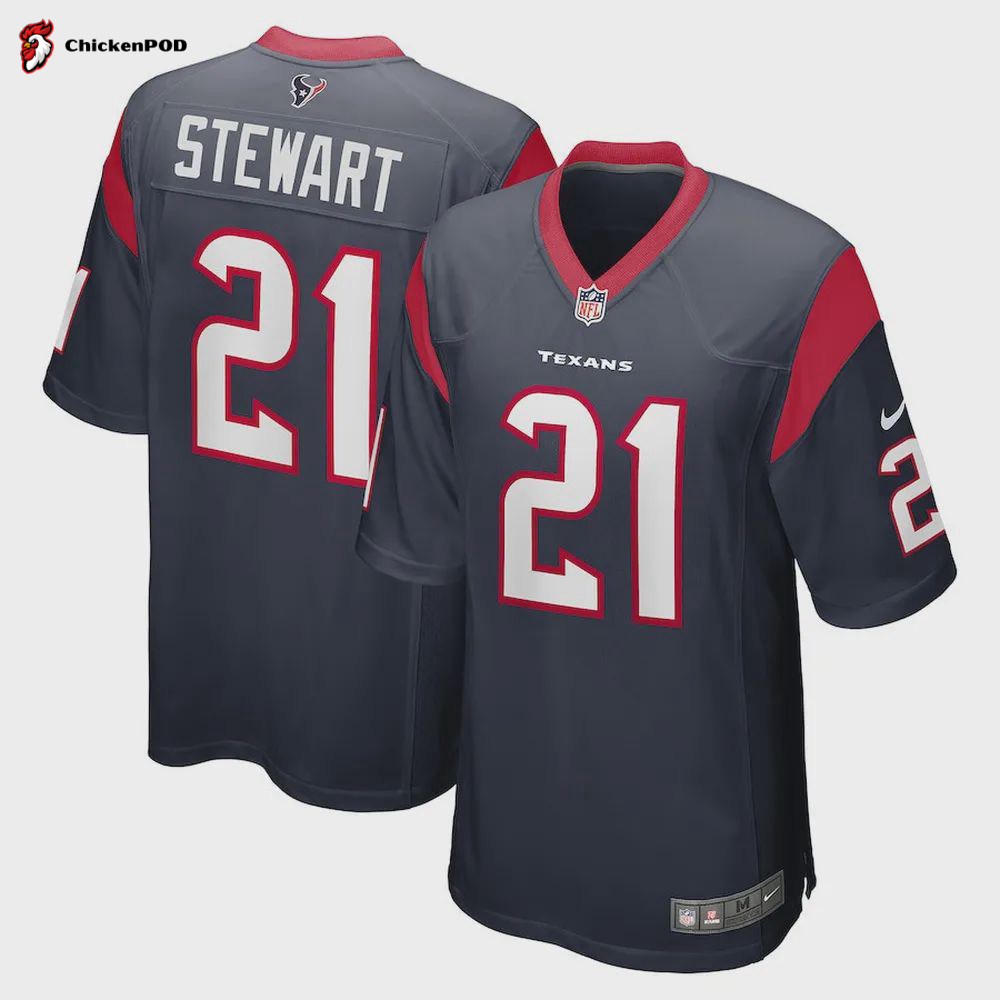 M. Stewart 21 Houston Texans Men’s Game Jersey – Navy