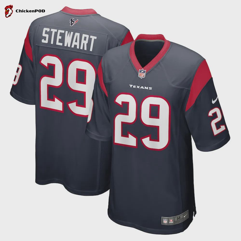 M. Stewart 21 Houston Texans Men’s Game Jersey – Navy