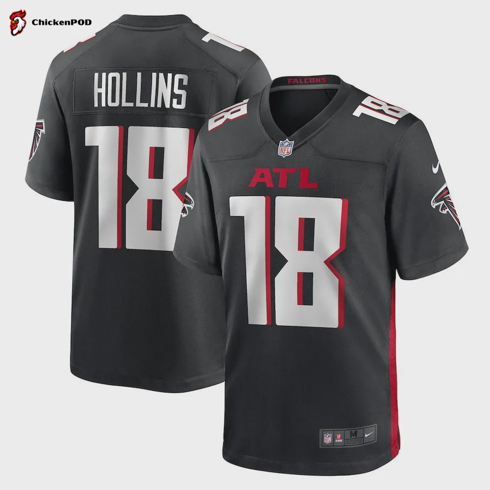 Mack Hollins 18 Atlanta Falcons Men’s Team Game Jersey – Black