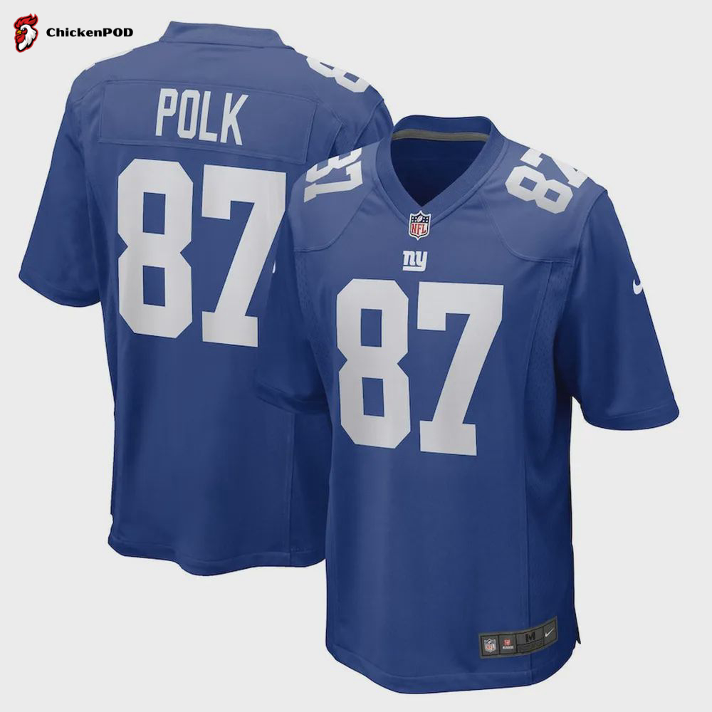 Makai Polk 87 New York Giants Home Game Player Jersey – Royal