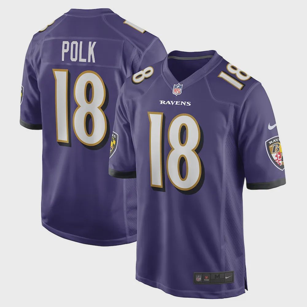 Makai Polk Baltimore Ravens Player Game Jersey – Purple