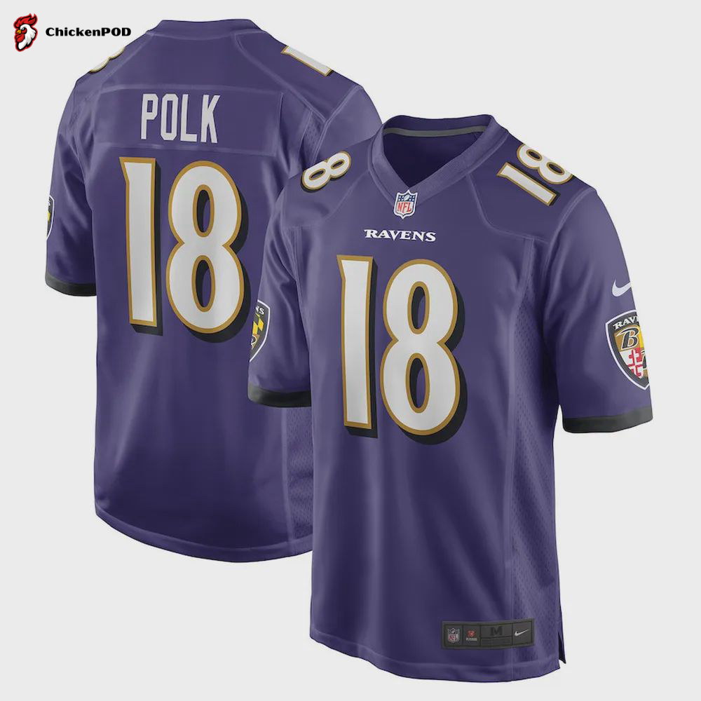 Makai Polk Baltimore Ravens Player Game Jersey – Purple