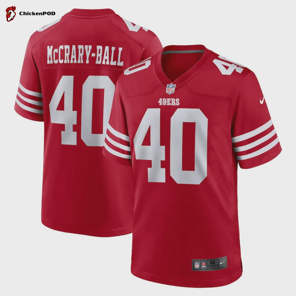 Marcelino McCrary-Ball San Francisco 49ers Game Player Jersey – Scarlet