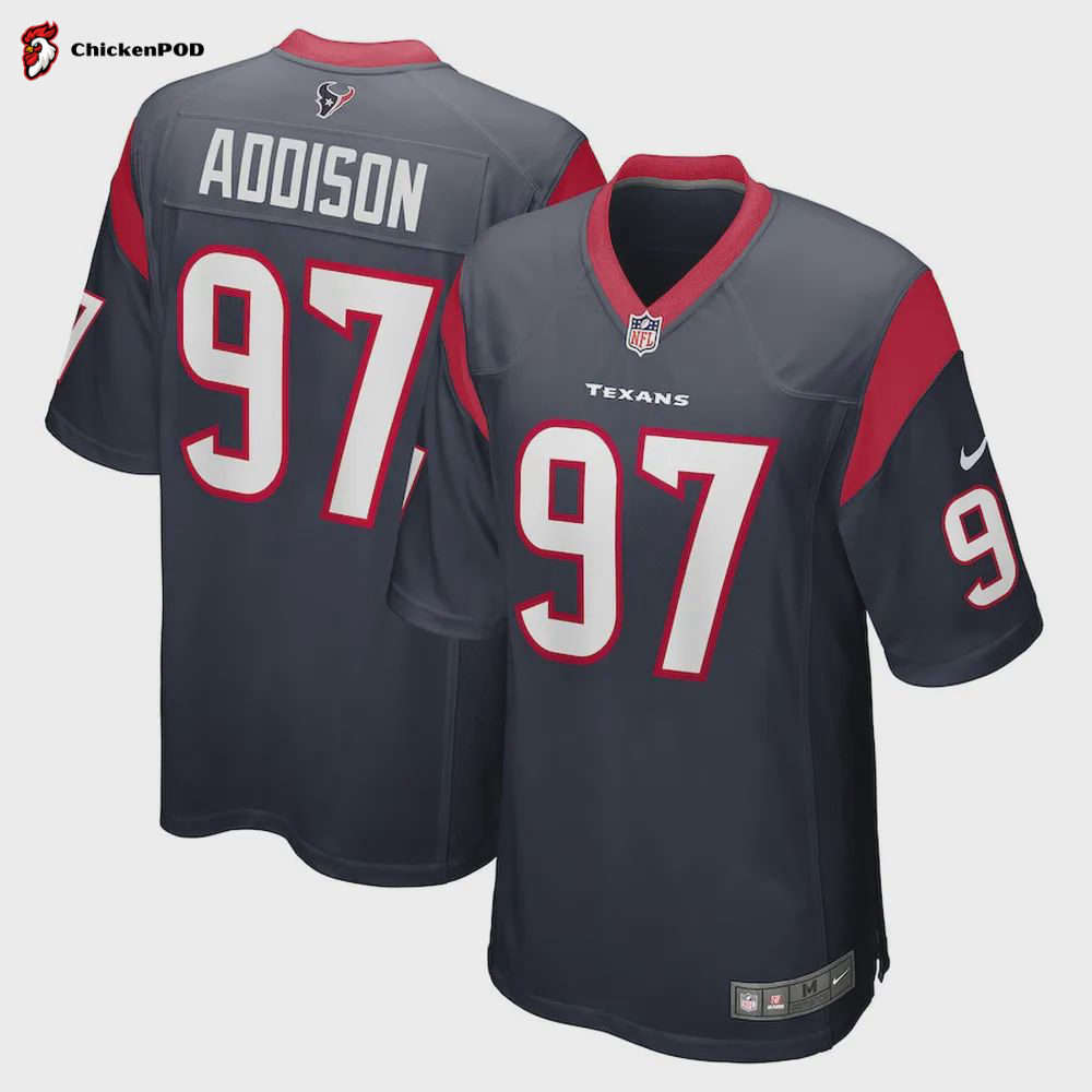 Mario Addison Houston Texans Player Game Jersey – Navy