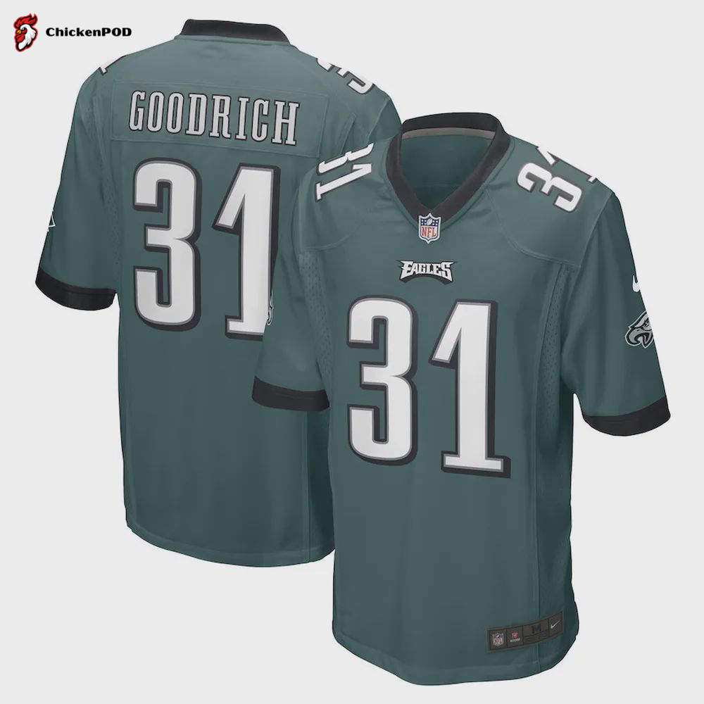 Mario Goodrich Philadelphia Eagles Game Player Jersey – Midnight Green